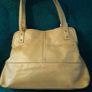 B Makowsky Tan Leather Shoulder Bag